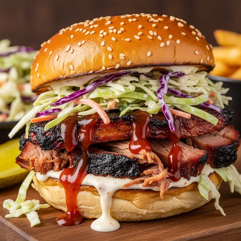 BBQ Pork and Slaw Sandwich