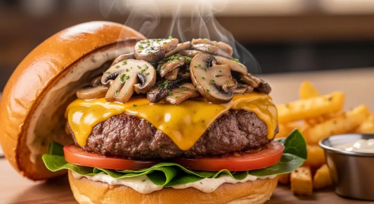 The Ultimate Cheddar Mushroom Burger: A Flavorful and Savory Delight